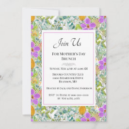 Invitación Desayuno del Día de la Madre Flores Silvestres Veg