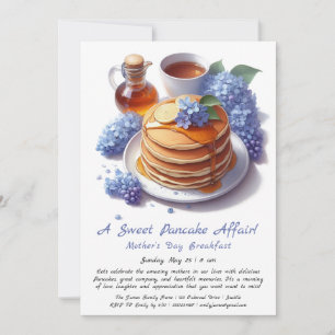 Invitación Desayuno del Día de la Madre – Panqueques y lila