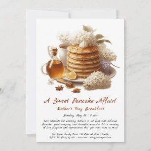 Invitación Desayuno del Día de la Madre – Panqueques y lila