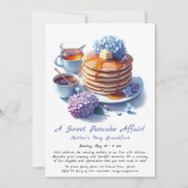 Invitación Desayuno del Día de la Madre - Panqueques y lilac