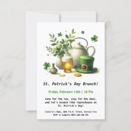 Invitación Desayuno del Día de San Patricio – Té, Cerveza, y 