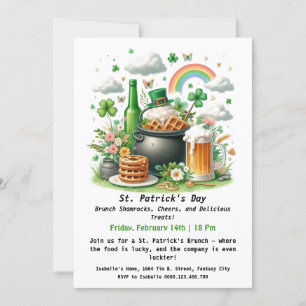 Invitación Desayuno del Día de San Patricio – Tréboles, Cheer
