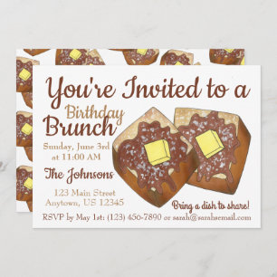 Invitación Desayuno dominical Brunch Fiesta Tosta francesa