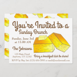 Invitación Desayuno dominical Brunch Spoonbread Corn Bread