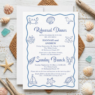 Invitación Desayuno dominical de cena de ensayo de vida marin