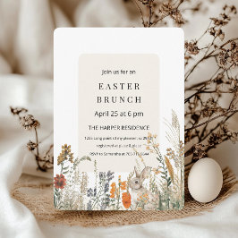 Invitación Desayuno elegante de Pascua con flores silvestres 