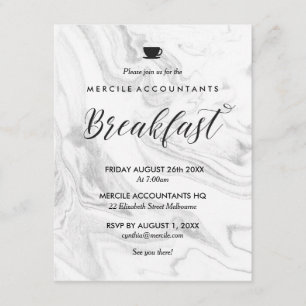 Invitación Desayuno empresarial moderno en mármol