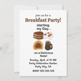 Invitación Desayuno en una nota deliciosa fiesta