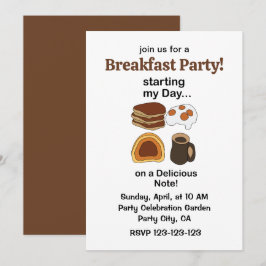 Invitación Desayuno en una nota deliciosa fiesta