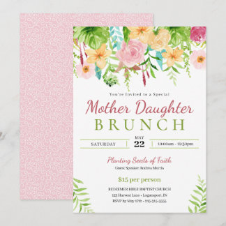 Invitación Desayuno Floral de Primavera Madre Hija Iglesia