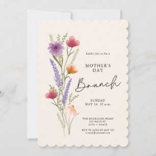 Invitación Desayuno Floral Elegante Día de las Madres