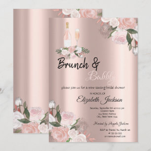 Invitación Desayuno floral y brindis con burbujas para desped
