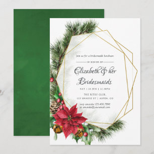 Invitación Desayuno geométrico de Navidad para damas de honor