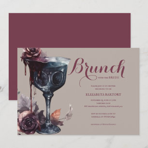 Invitación Desayuno gótico con brindis en copa para despedida
