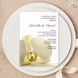 Invitación Desayuno nupcial con flor de orquídea en poste bla