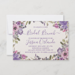 Invitación Desayuno nupcial con letra elegante floral lavanda