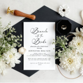 Invitación Desayuno nupcial con letra moderna simple negra