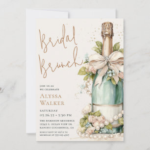 Invitación Desayuno nupcial con perlas y prosecco