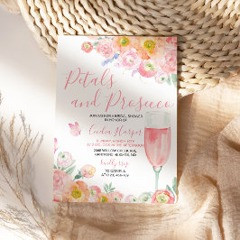 Invitación Desayuno Nupcial con Pétalos de Rosa y Prosecco