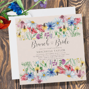 Invitación Desayuno nupcial de flores silvestres con la novia
