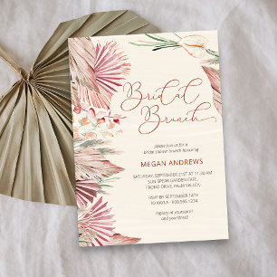 Invitación Desayuno nupcial de follaje tropical seco Boho Pal