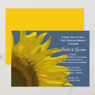 Invitación Desayuno Nupcial de Jardín Amarillo de Girasoles d
