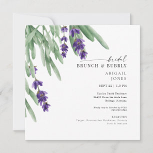 Invitación Desayuno nupcial de lavanda cuadrado y ducha de bu