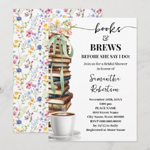 Invitación Desayuno Nupcial de Libros y Cervezas de Flores Si