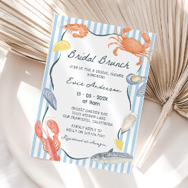 Invitación Desayuno nupcial de mariscos con acuarela