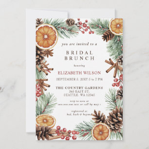 Invitación Desayuno nupcial de Navidad con piña cítrica y ace