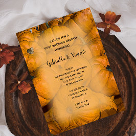 Invitación Desayuno Nupcial de Otoño con Calabazas Naranjas P