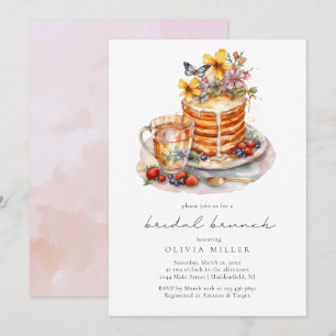 Invitación Desayuno nupcial de Panqueques con Acuarela