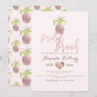 Invitación Desayuno nupcial de PixDezines/Rosa dorado falso/P