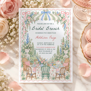 Invitación Desayuno Nupcial en Jardín Floral Fiesta de Desped