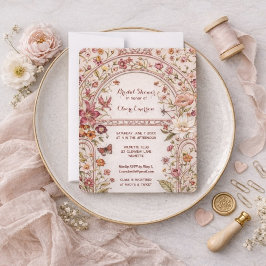 Invitación Desayuno Nupcial en Jardín Floral Vintage