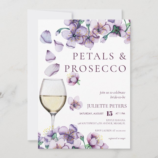 Invitación Desayuno Nupcial | Flor Pastel (Anverso)