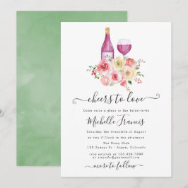 Invitación Desayuno Nupcial Floral Blush & Sage Cata de Vinos
