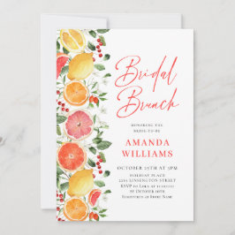 Invitación Desayuno nupcial Floral Cítrico Brillante Festivo