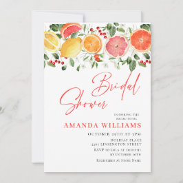 Invitación Desayuno nupcial Floral Cítrico Brillante Festivo