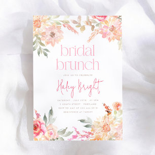 Invitación Desayuno nupcial floral rosa para despedida de sol