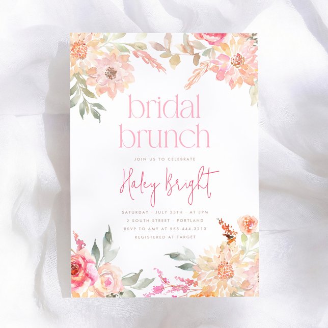 Invitación Desayuno nupcial floral rosa para despedida de sol (Subido por el creador)