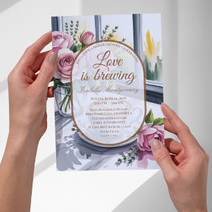 Invitación Desayuno Nupcial Love Is Brewing Blush Latte