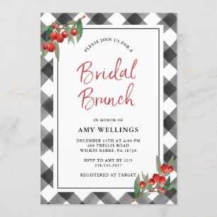 Invitación Desayuno nupcial personalizado de cuadros de Búfal