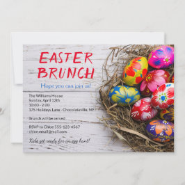Invitación Desayuno Pascual Rústico Huevos Pintados | Días Fe