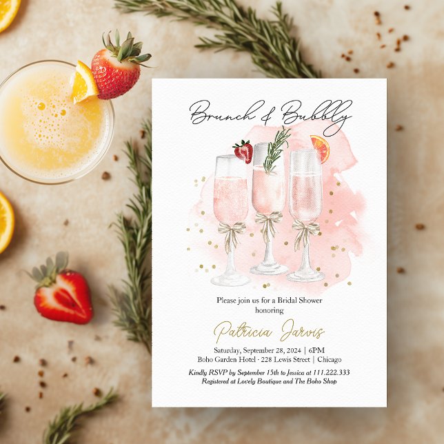 Invitación Desayuno rosa y brindis con mimosa para despedida  (Subido por el creador)