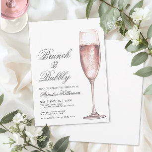 Invitación Desayuno Rosa y Brunch Espumoso para Despedida de 