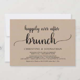 Invitación Desayuno Rústico Felices Para Siempre Boda Huida