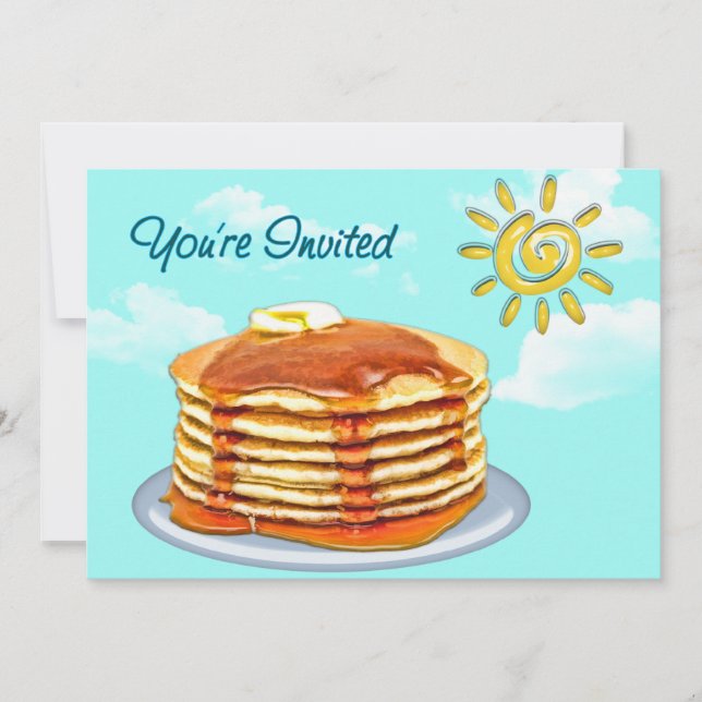 Invitación Desayuno Sun de la crepe, cielo y nubes (Anverso)