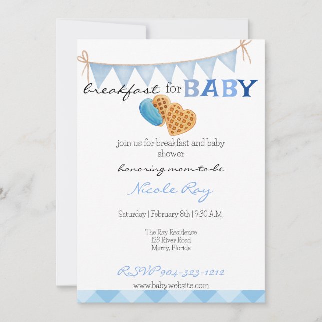 Invitación Desayuno y baby Shower (Anverso)