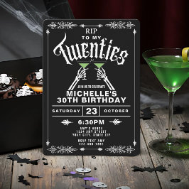 Invitación Descanso en blanco y negro por mis 20 años 30